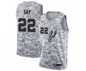 Men's San Antonio Spurs #22 Rudy Gay White Swingman Jersey - Earned Edition