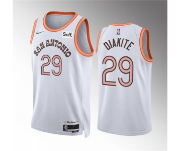 Men's San Antonio Spurs #29 Mamadi Diakite White 2023-24 City EditionStitched Basketball Jersey