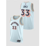 Men's San Antonio Spurs #33 Tre Jones Light Blue 2024-25 City Edition Stitched Basketball Jersey