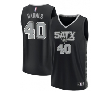 Men's San Antonio Spurs #40 Harrison Barnes Black Statement Edition Stitched Basketball Jersey