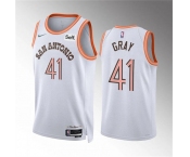 Men's San Antonio Spurs #41 Raiquan Gray White 2023-24 City Edition Stitched Basketball Jersey