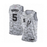 Men's San Antonio Spurs #5 Dejounte Murray White Swingman Jersey - Earned Edition