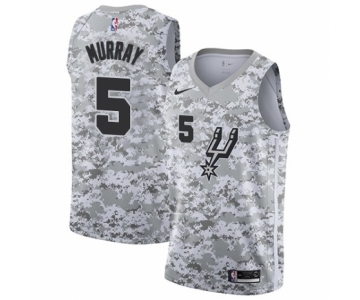 Men's San Antonio Spurs #5 Dejounte Murray White Swingman Jersey - Earned Edition