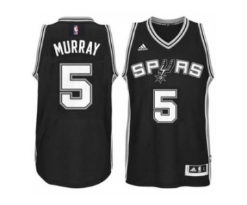 Men's San Antonio Spurs #5 Dejounte Murray adidas Black Player Swingman Jersey