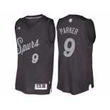 Men's San Antonio Spurs #9 Tony Parker Black 2016 Christmas Day NBA Swingman Jersey