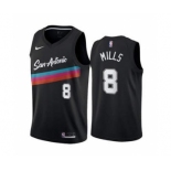 Men's San Antonio Spurs Black #8 Patty Mills Black City Edition Fiesta 2020-21 Stitched Basketball Jersey