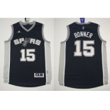 NBA Revolution 30 San Antonio Spurs #15 Matt Bonner Black Stitched Jerseys