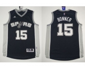 NBA Revolution 30 San Antonio Spurs #15 Matt Bonner Black Stitched Jerseys