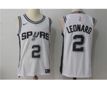 Nike NBA San Antonio Spurs #2 Kawhi Leonard Jersey 2017-18 New Season White Jersey