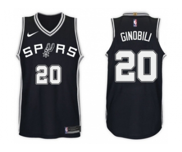 Nike NBA San Antonio Spurs #20 Manu Ginobili Jersey 2017-18 New Season Black Jersey