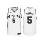 Nike NBA San Antonio Spurs #5 Dejounte Murray Jersey 2017 18 New Season White Jersey