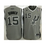 San Antonio Spurs #15 Matt Bonner Grey Stitched NBA Jersey