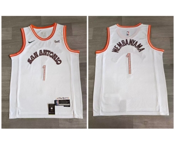 Spurs #1 Victor Wembanyama White Nike 2023-24 City Edition Swingman Jersey