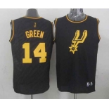 nba san antonio spurs #14 green black[gold lettering fashion]