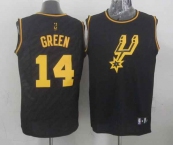 nba san antonio spurs #14 green black[gold lettering fashion]