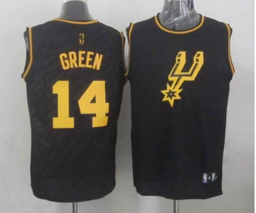 nba san antonio spurs #14 green black[gold lettering fashion]