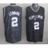 nba san antonio spurs #2 leonard black leopard print[2014 new]