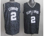 nba san antonio spurs #2 leonard black leopard print[2014 new]