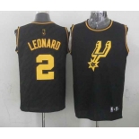 nba san antonio spurs #2 leonard black[gold lettering fashion]