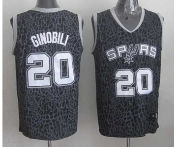 nba san antonio spurs #20 ginobili black leopard print[2014 new]