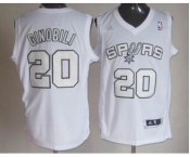 nba san antonio spurs #20 ginobili white-1[revolution 30 swingman]