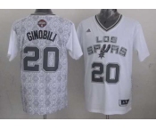 nba san antonio spurs #20 ginobili white-grey[2014 new]