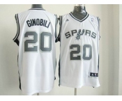 nba san antonio spurs #20 ginobili white[revolution 30 swingman]