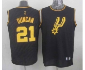 nba san antonio spurs #21 duncan black[gold lettering fashion]