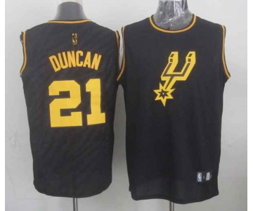 nba san antonio spurs #21 duncan black[gold lettering fashion]