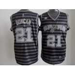 nba san antonio spurs #21 tim duncan grey[black strip]