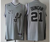 nba san antonio spurs #21 tim duncan grey[revolution 30 swingman]