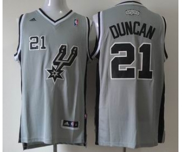 nba san antonio spurs #21 tim duncan grey[revolution 30 swingman]