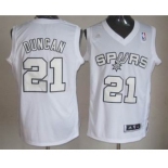 nba san antonio spurs #21 tim duncan white-1[revolution 30 swingman]