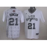 nba san antonio spurs #21 tim duncan white-grey[2014 new]