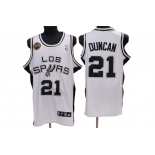 nba san antonio spurs #21 tim duncan white(los edition)