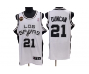 nba san antonio spurs #21 tim duncan white(los edition)