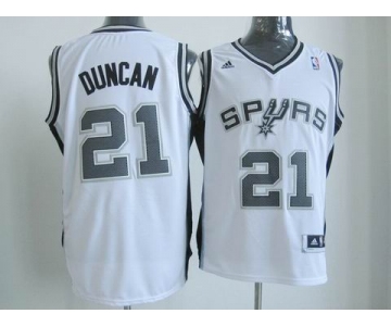 nba san antonio spurs #21 tim duncan white[revolution 30 swingman]