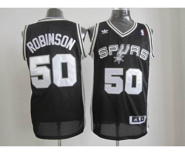 nba san antonio spurs #50 robinson m&n black