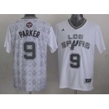 nba san antonio spurs #9 parker white-grey[2014 new]