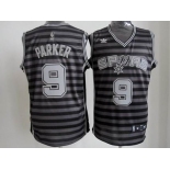 nba san antonio spurs #9 tony parker grey[black strip]