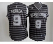 nba san antonio spurs #9 tony parker grey[black strip]