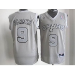 nba san antonio spurs #9 tony parker grey[fullgrey]