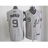 nba san antonio spurs #9 tony parker grey[revolution 30 swingman]