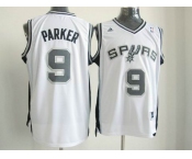 nba san antonio spurs #9 tony parker white[revolution 30 swingman]