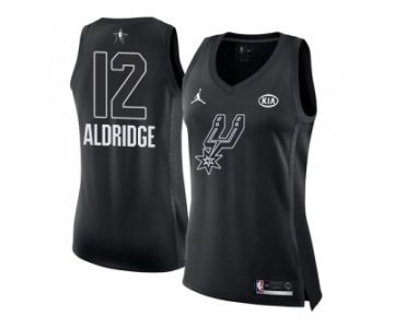 Women Nike San Antonio Spurs #12 LaMarcus Aldridge Black NBA Jordan Swingman 2018 All-Star Game Jersey