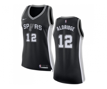 Women Nike San Antonio Spurs #12 LaMarcus Aldridge Black NBA Swingman Icon Edition Jersey