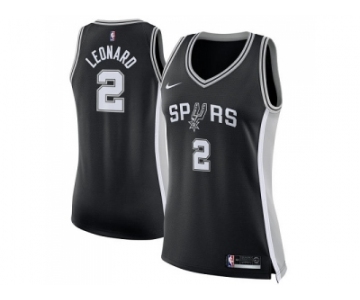 Women Nike San Antonio Spurs #2 Kawhi Leonard Black NBA Swingman Icon Edition Jersey