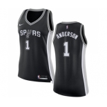 Women's Nike San Antonio Spurs #1 Kyle Anderson Swingman Black Road NBA Jersey - Icon Edition