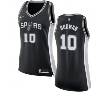 Women's Nike San Antonio Spurs #10 Dennis Rodman Swingman Black Road NBA Jersey - Icon Edition