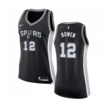 Women's Nike San Antonio Spurs #12 Bruce Bowen Swingman Black Road NBA Jersey - Icon Edition